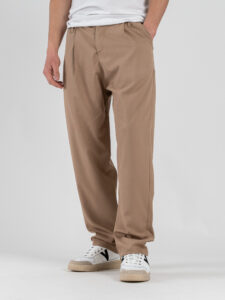 ESTASI Pantalone leggero con gamba morbida ed elastico in vita SANE’ EST Cammello (4)