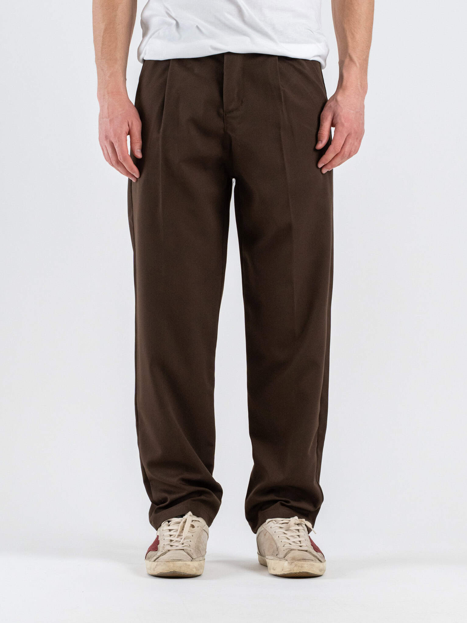 ESTASI Pantalone leggero con gamba morbida ed elastico in vita SANE' EST Moro