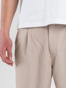 ESTASI Pantalone leggero con gamba morbida ed elastico in vita SANE’ EST Tortora (7)