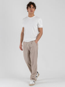 GIANNI LUPO Maglia girocollo regular in viscosa GL510S White (1)
