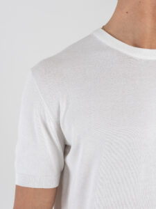 GIANNI LUPO Maglia girocollo regular in viscosa GL510S White (4)