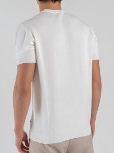 GIANNI LUPO Maglia girocollo regular in viscosa GL510S White (5)