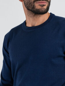 GIANNI LUPO Maglia girocollo regular leggera in viscosa GL512S Navy (3)