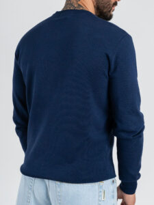 GIANNI LUPO Maglia girocollo regular leggera in viscosa GL512S Navy (4)