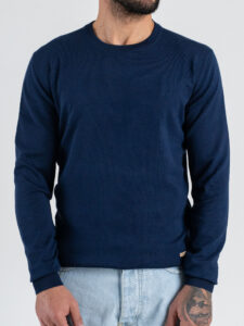 GIANNI LUPO Maglia girocollo regular leggera in viscosa GL512S Navy (5)