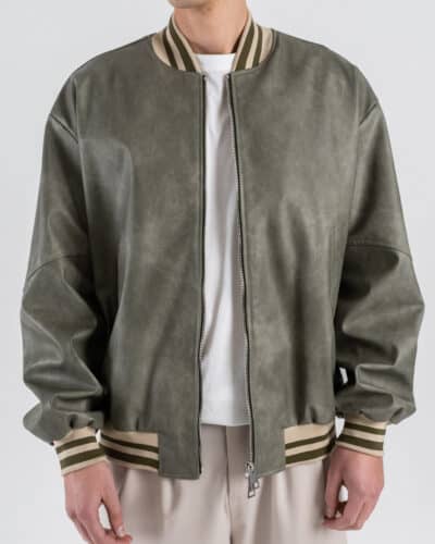 IMPERIAL Bomber in ecopelle con colletto ed elastico sul fondo U3025811 Verde