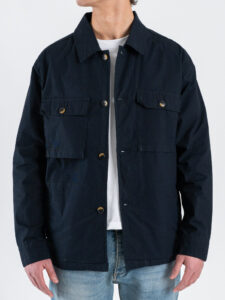 IMPERIAL Camicia regular in cotone con tasconi frontali C82993JK01 Navy (4)