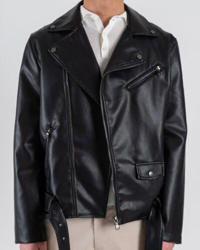 IMPERIAL Chiodo in ecopelle con cintura U851916754 Nero