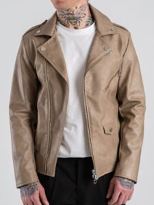 IMPERIAL Chiodo in ecopelle con zip U3025812 Beige (3)