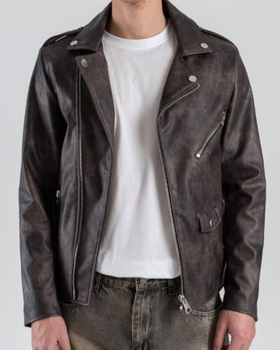 IMPERIAL Chiodo in ecopelle con zip U3025812 Moro