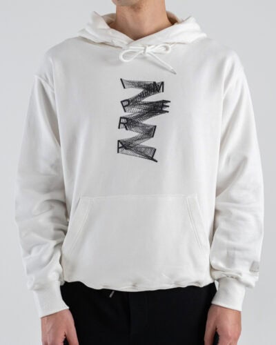 IMPERIAL Felpa cappuccio leggera con stampa logo frontale IMPERIAL F8588F16 Off White