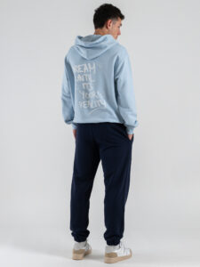 IMPERIAL Felpa cappuccio leggera con stampa schiena DREAM F8588F48 Celeste (1)