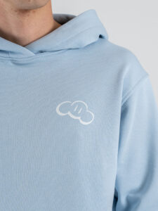 IMPERIAL Felpa cappuccio leggera con stampa schiena DREAM F8588F48 Celeste (5)