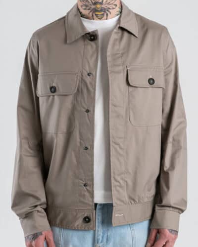 IMPERIAL Giacca/camicia regular in cotone con tasche frontali V7564DIAZ Fango