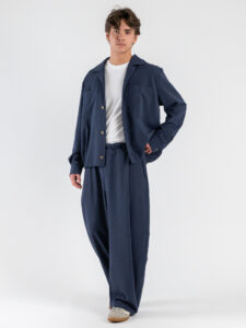 IMPERIAL Giacchetta da coordinato over in poliviscosa con bottoni e tasconi frontali VL41LBR Navy (2)