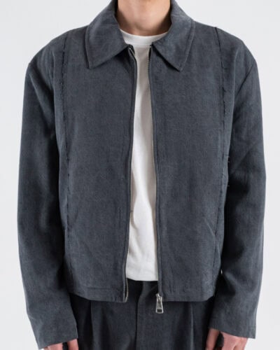 IMPERIAL Giacchetta over croppata da coordinato in tencel con zip e colletto V5441V5003 Lavagna