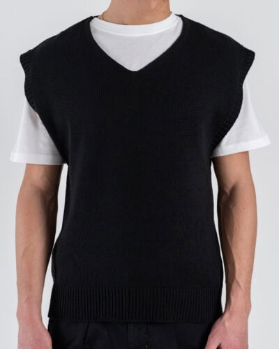 IMPERIAL Gilet regular in cotone leggero con scollo a V M81411988 Nero