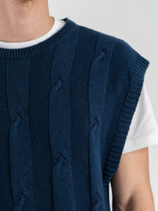 IMPERIAL Gilet regular in maglia lavorata con scollo a V M553U389 Blu (4)