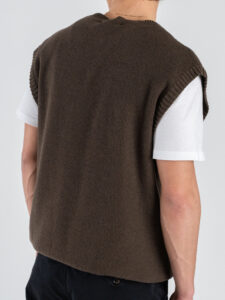 IMPERIAL Gilet regular in maglia lavorata con scollo a V M553U389 Moro (1)
