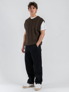 IMPERIAL Gilet regular in maglia lavorata con scollo a V M553U389 Moro (2)