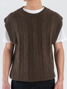 IMPERIAL Gilet regular in maglia lavorata con scollo a V M553U389 Moro (4)