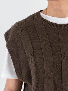 IMPERIAL Gilet regular in maglia lavorata con scollo a V M553U389 Moro (5)