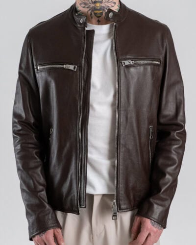 IMPERIAL Giubbino regular in pelle V3025816 Moro