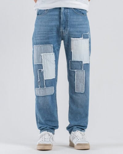 IMPERIAL Jeans loose fit con toppe a contrasto P5407FRA10 Blu Denim