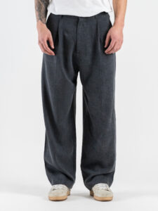 IMPERIAL Pantalone baggy da coordinato con pences P5441P500A Lavagna (1)