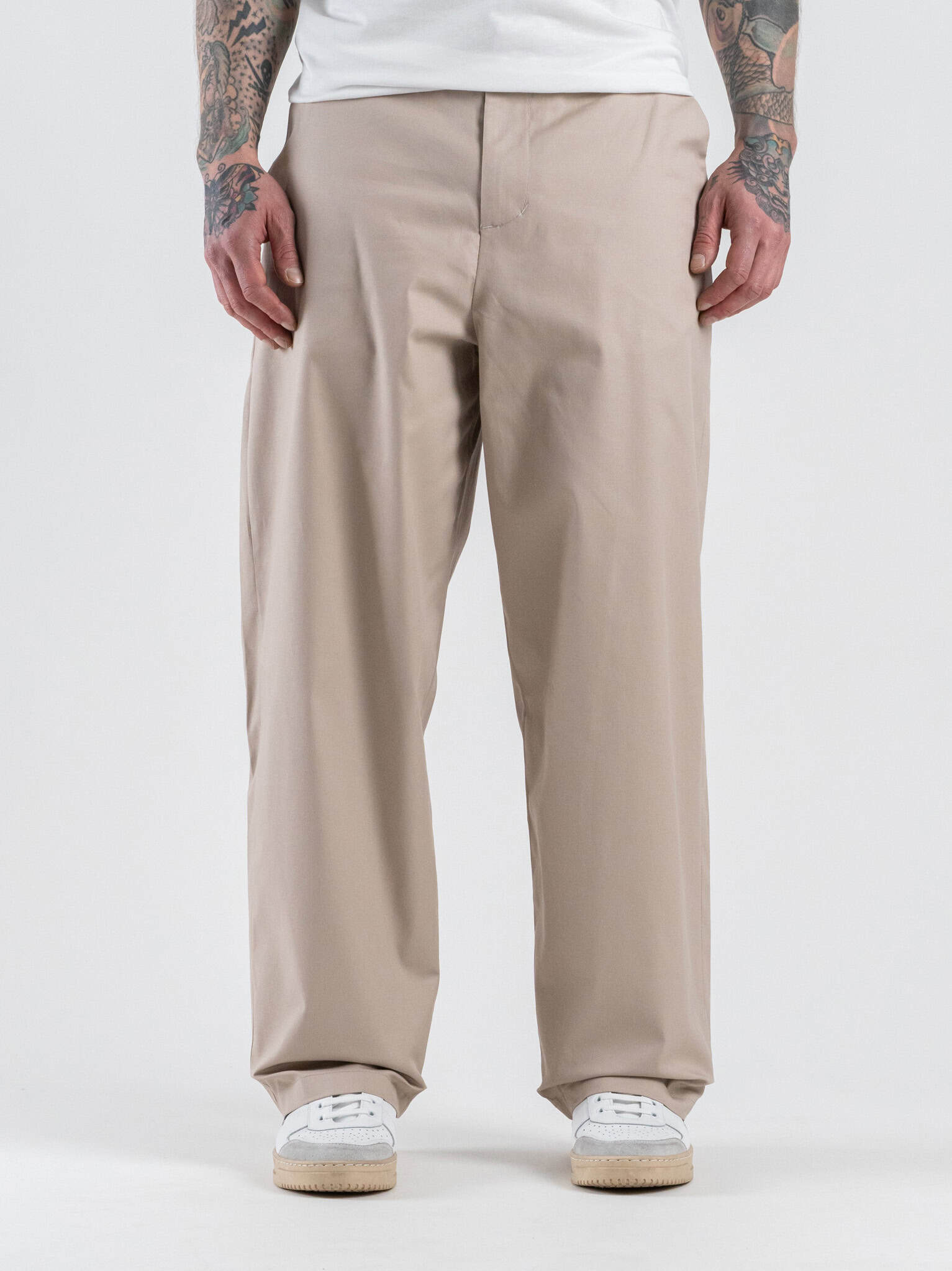 IMPERIAL Pantalone baggy in cotone elasticizzato PE6FLCD Beige