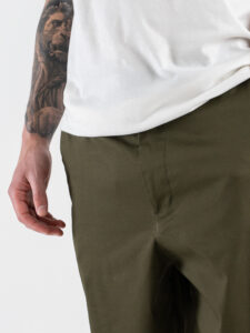 IMPERIAL Pantalone baggy in cotone elasticizzato PE6FLCD Militare (4)
