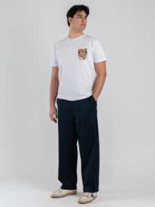 IMPERIAL Pantalone baggy in cotone elasticizzato PE6FLCD Navy