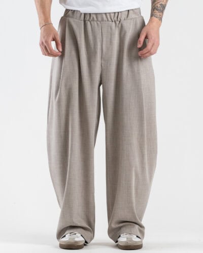 IMPERIAL Pantalone cropped da abito con coulisse in vita PE6YLBR Beige