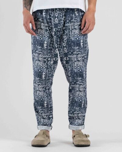 IMPERIAL Pantalone cropped morbido da coordinato in fantasia PC8QJWD Blu/Bianco