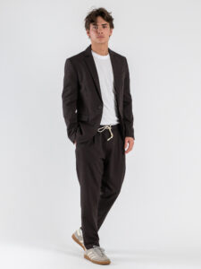 IMPERIAL Pantalone da abito con coulisse in vita e gamba morbida PC8QLBQ Caffè (1)