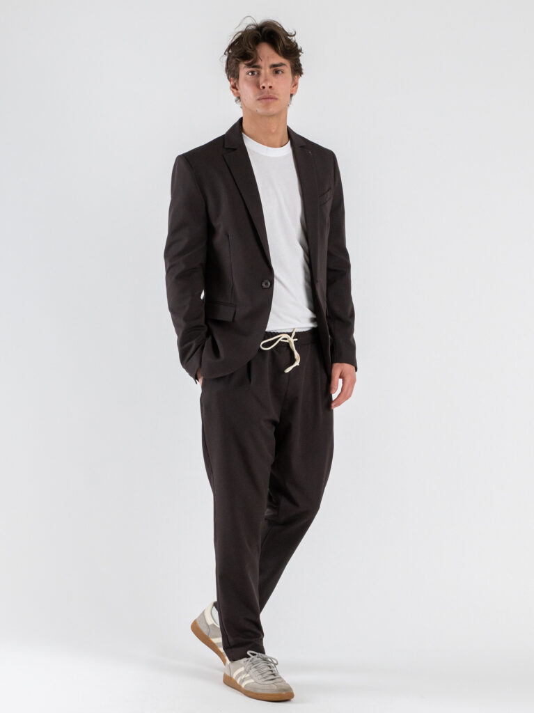 IMPERIAL Pantalone da abito con coulisse in vita e gamba morbida PC8QLBQ Caffe 1 Abiti