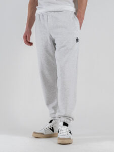 IMPERIAL Pantalone tuta regular in cotone con polsino sul fondo P8588P033 Grigio Melange (3)