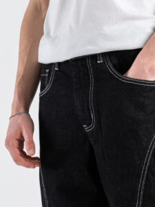Jeans balloon fit con cuciture a contrasto AD8726Q Black Denim (5)