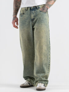 Jeans balloon fit con slavatura sabbiata 3159 (2)