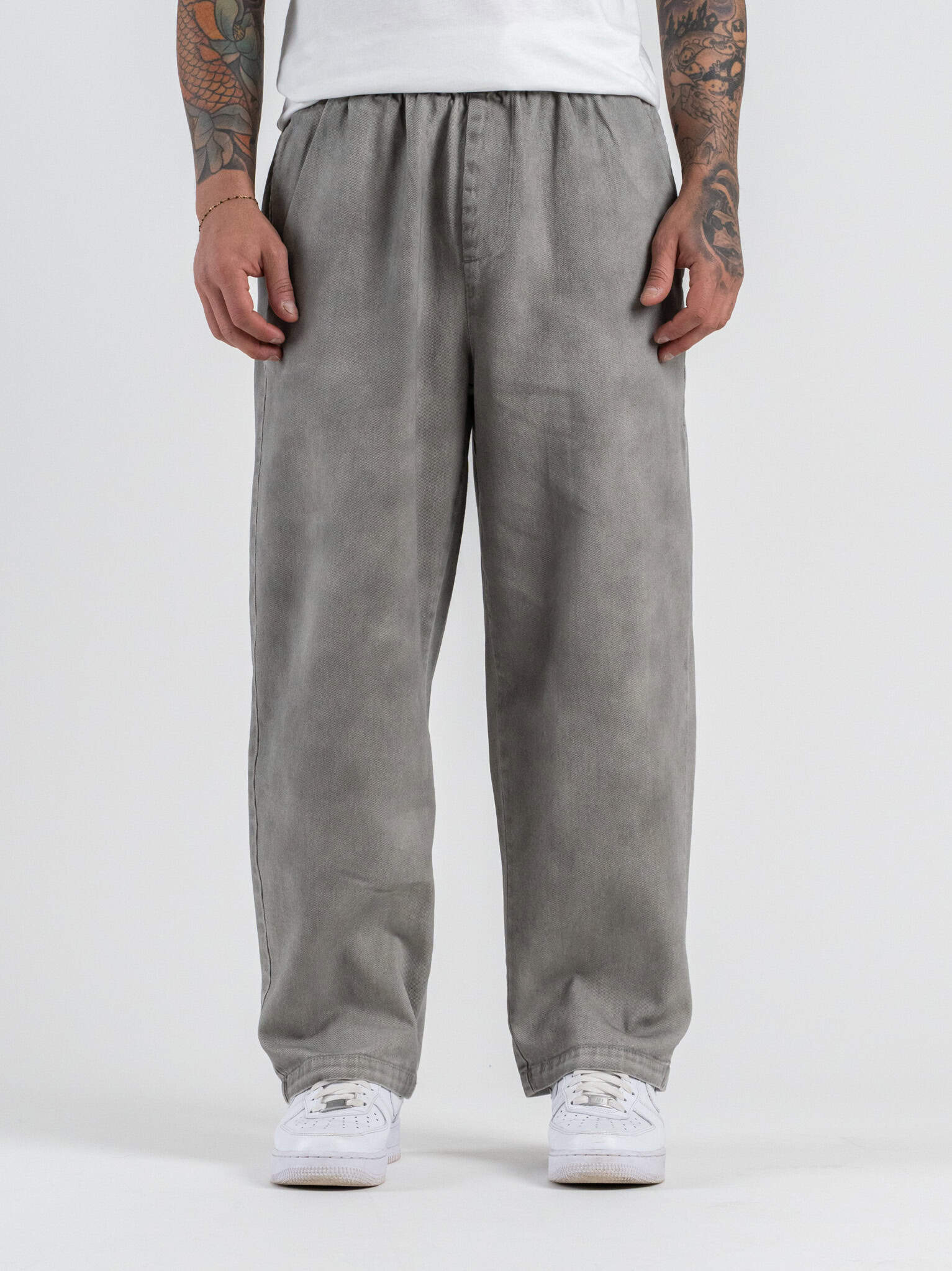 Jeans balloon morbido con coulisse in vita L815321 Grey