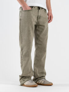 Jeans flare fit slavato PXT02 Verde Militare (3)