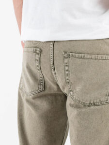 Jeans flare fit slavato PXT02 Verde Militare (5)