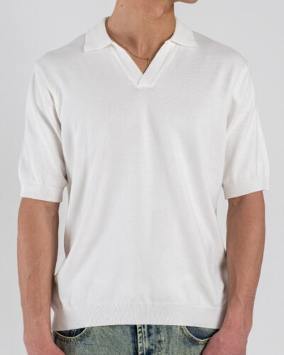 ONLY&SONS Polo comoda con scollo a v in viscosa a mezza manica WYLER 22036158 Cloud Dancer