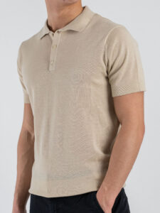 OVER-D Polo regular in cotone tinta unita OC1S2S6M02 Beige (2)