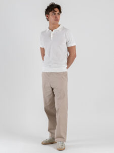 OVER-D Polo regular in cotone tinta unita OC1S2S6M02 Bianco (1)