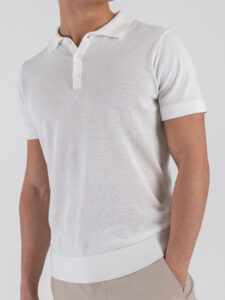 OVER-D Polo regular in cotone tinta unita OC1S2S6M02 Bianco (2)