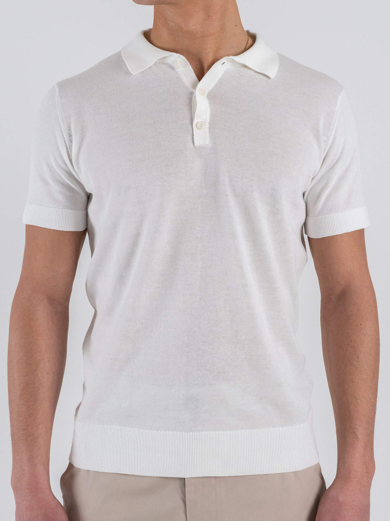 OVER-D Polo regular in cotone tinta unita OC1S2S6M02 Bianco