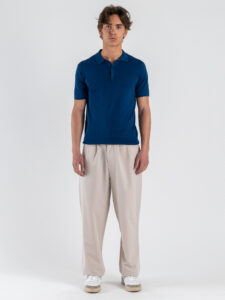 OVER-D Polo regular in cotone tinta unita OC1S2S6M02 Blu (1)