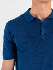 OVER-D Polo regular in cotone tinta unita OC1S2S6M02 Blu (3)