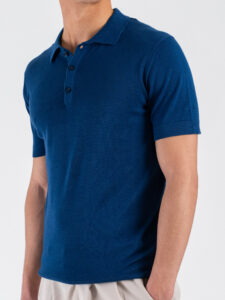 OVER-D Polo regular in cotone tinta unita OC1S2S6M02 Blu (4)